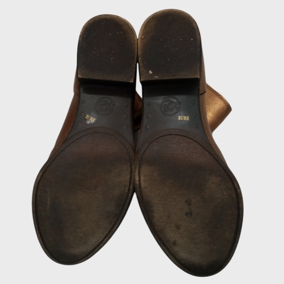 Lucky Brand Bronze Metallic Leather Ankle Boots/Booties Size 8 - Picture 5 of 13